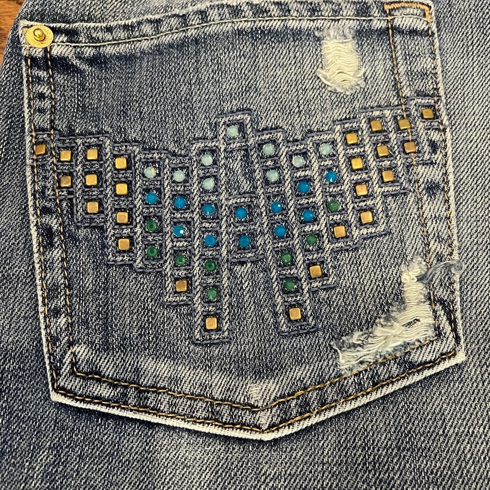 7 for all Mankind jeans ULTRA RARE size 30 jeweled pockets! - Picture 7 of 11